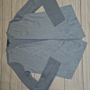 INC International Concepts Faux Suede Open Front Cardigan Light Blue Size M